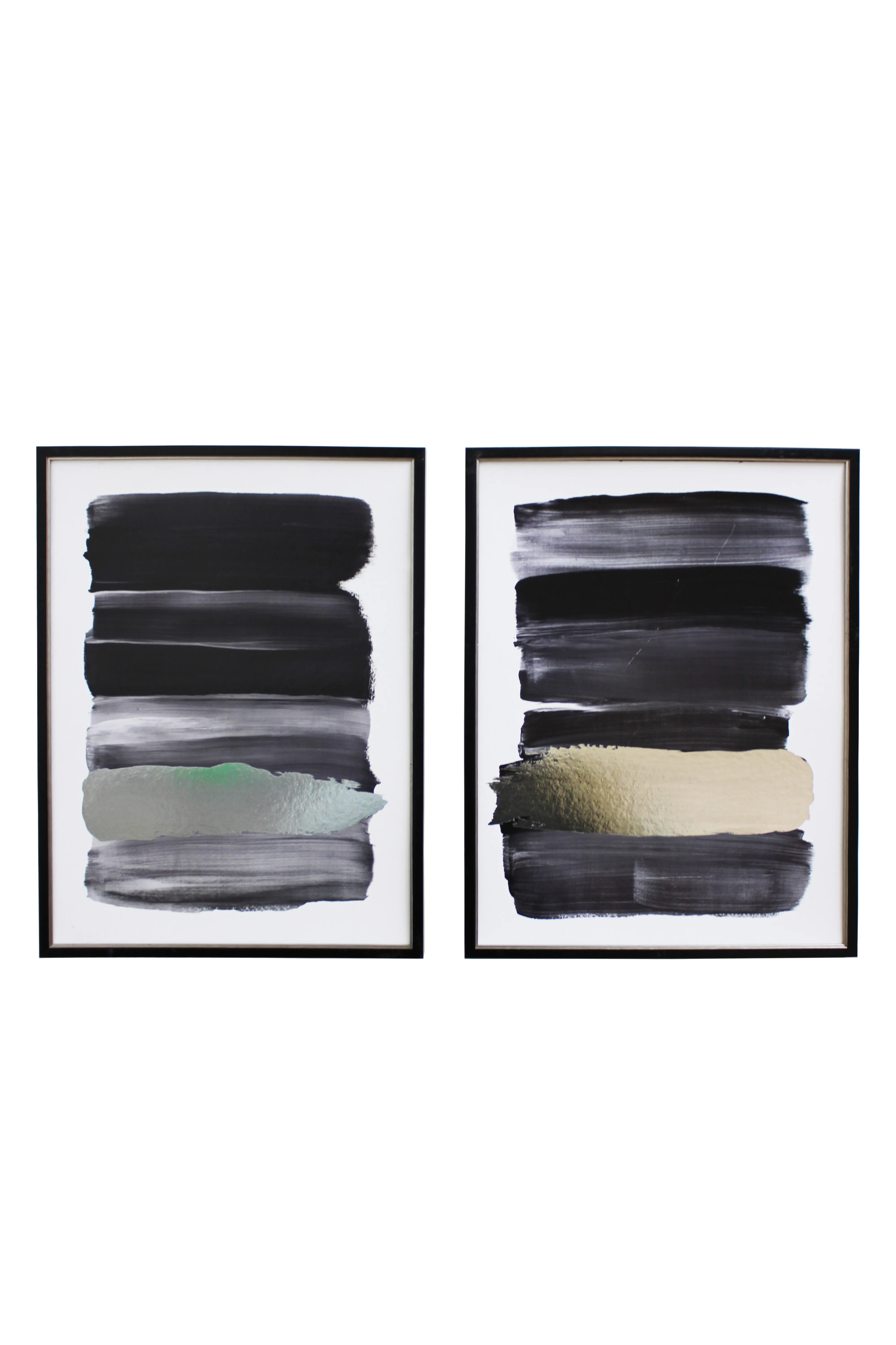 Modern Metallic Brushstroke Artwork Set - AW51