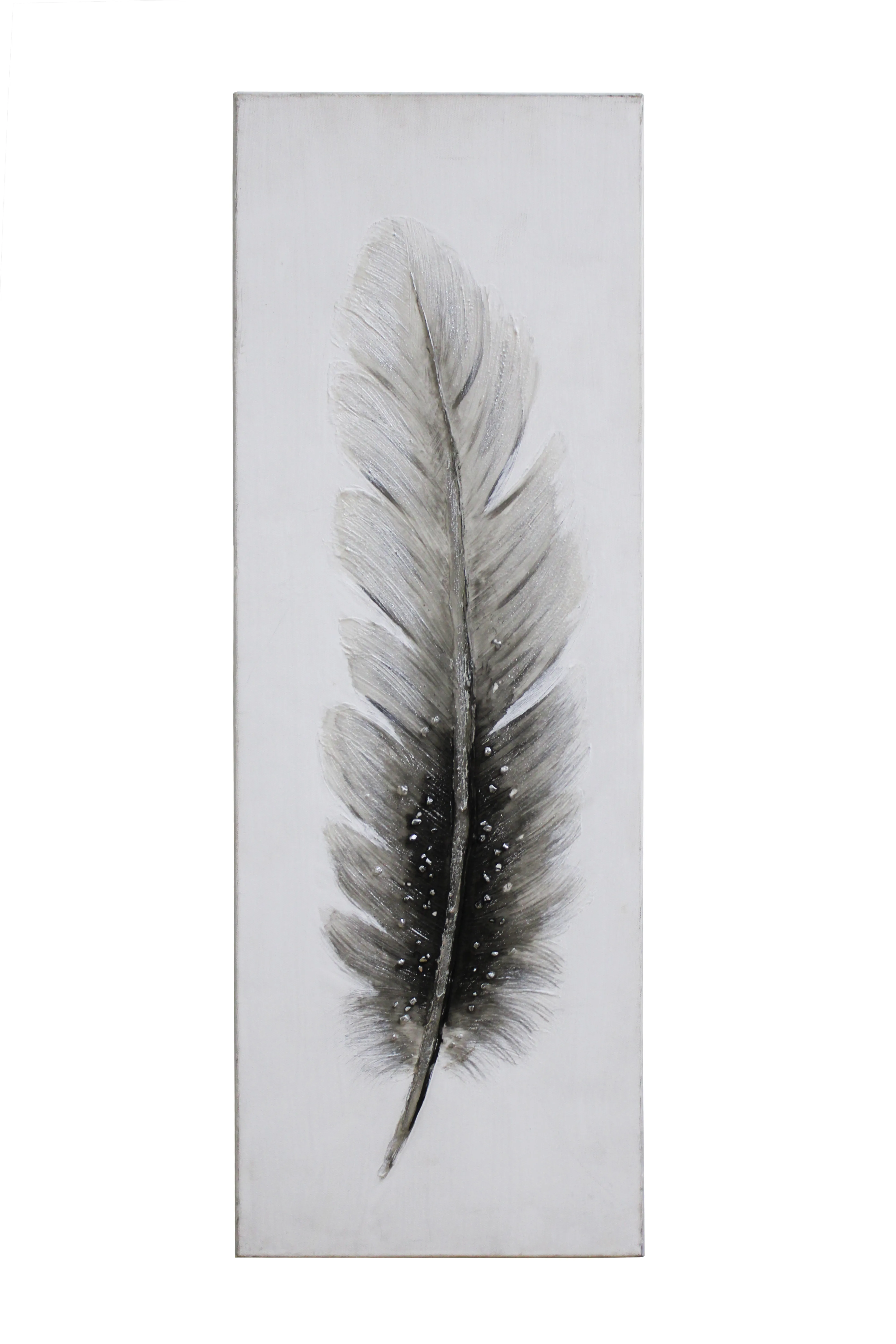 Textured Grey Feather Artwork - CAW649