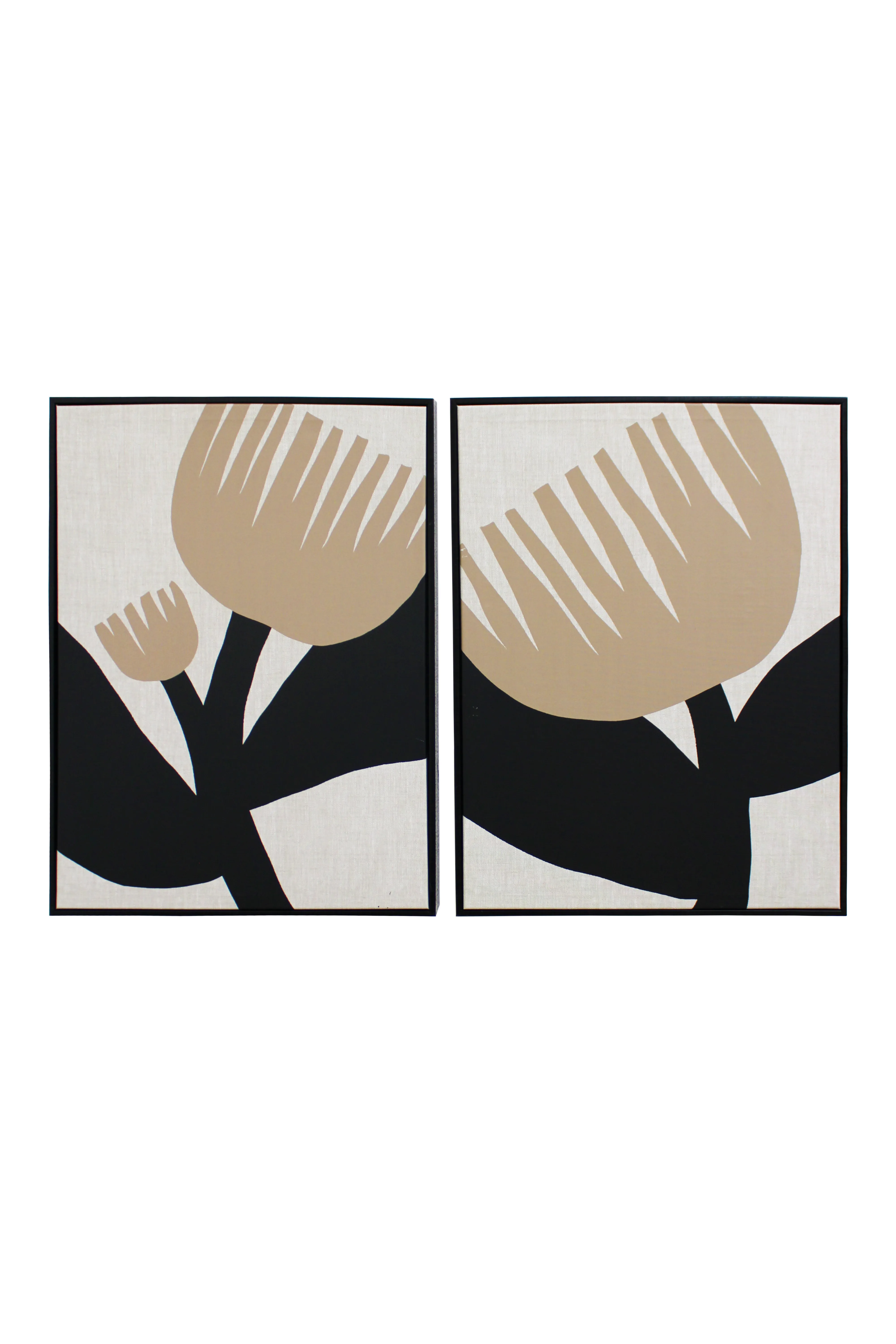 Golden Bloom Abstract Artwork Set - AW112