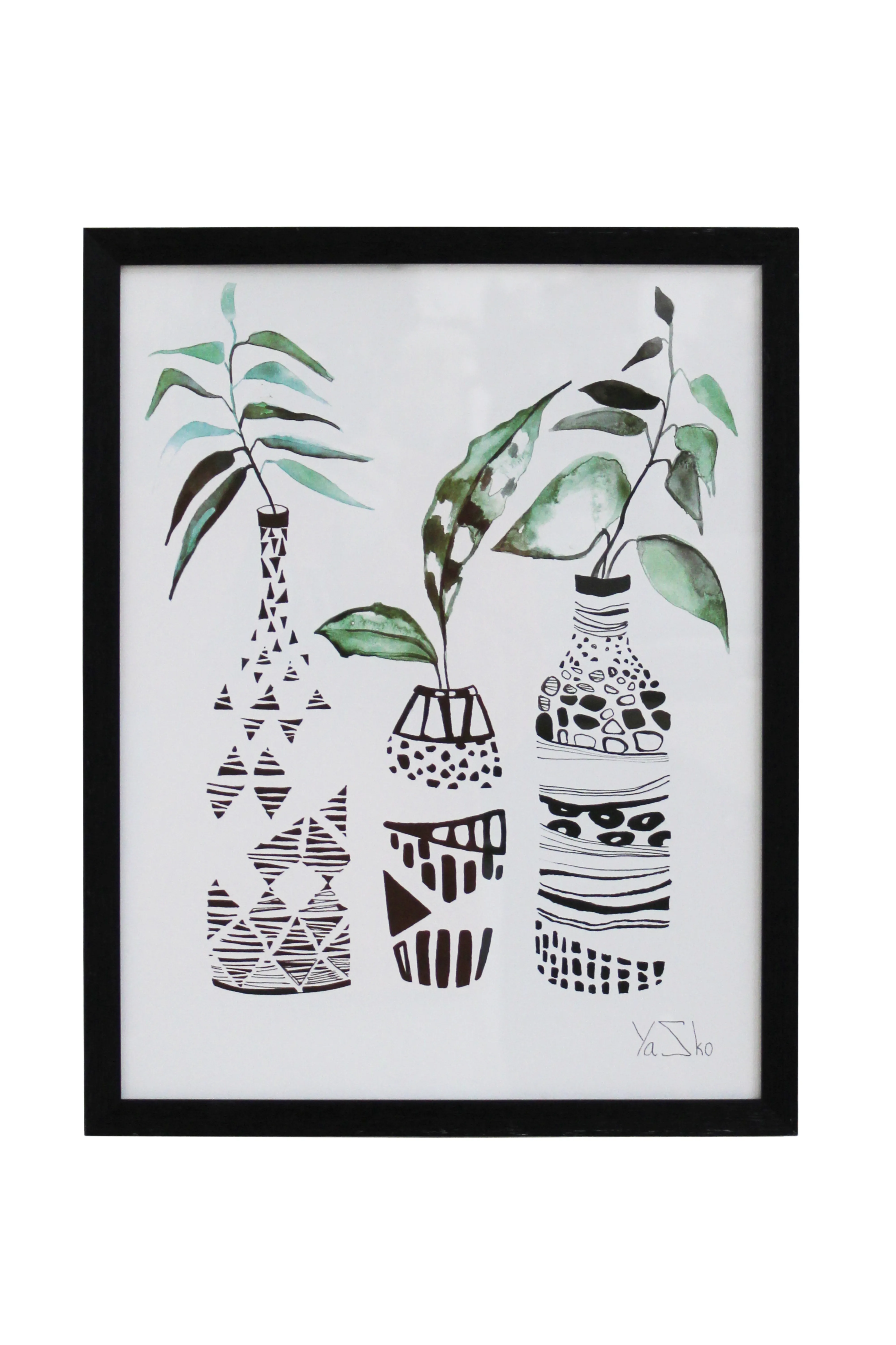 Patterned Vases Artwork - BAW384