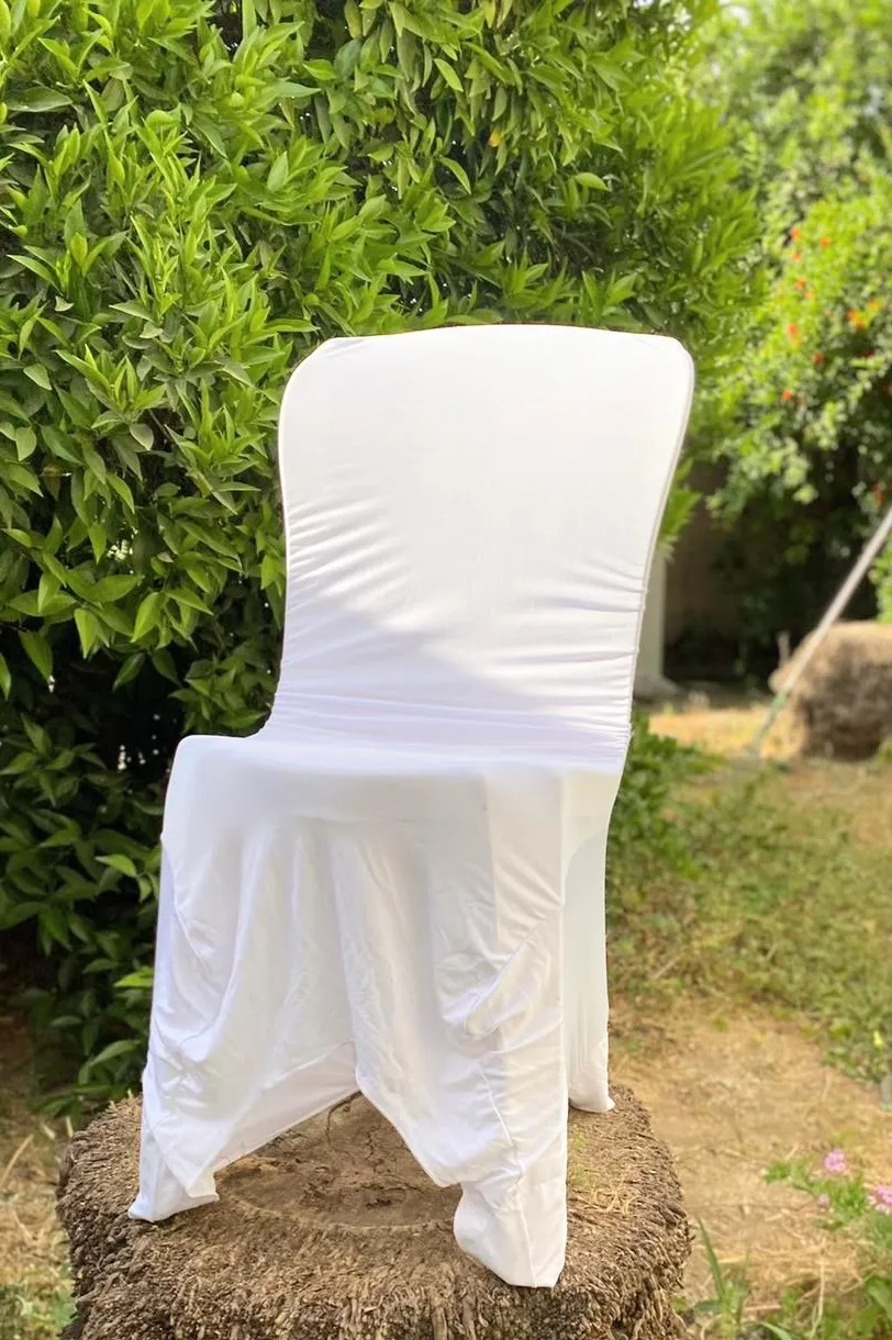 חבילת כיסוי כיסאות לבן- 20 כיסויים בחבילה