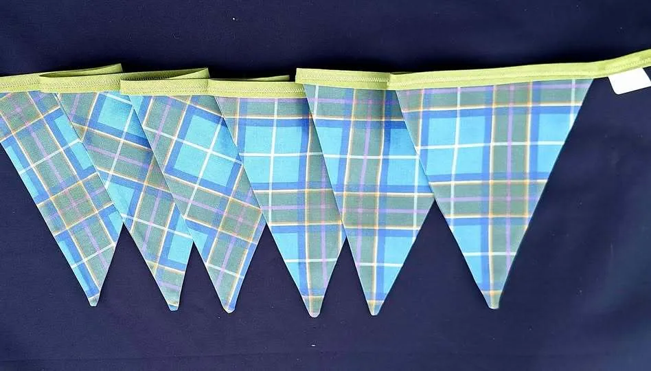 Handmade Bunting - Manx Tartan
