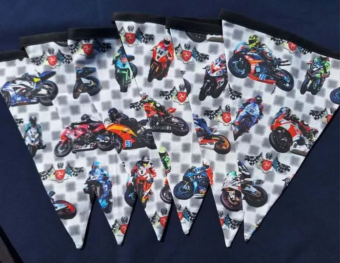 Handmade Bunting - Motorbikes