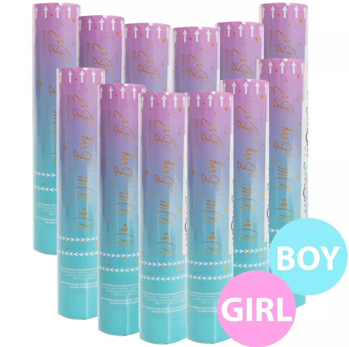 Biodegradable Gender Reveal Confetti Cannon – 20cm