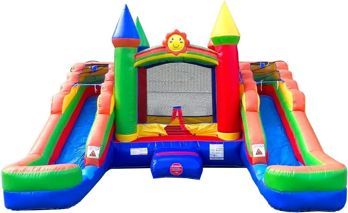 Rainbow Bounce House and Slide Combo