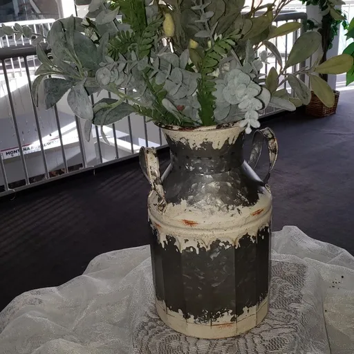 Galvanized Pail with Snow