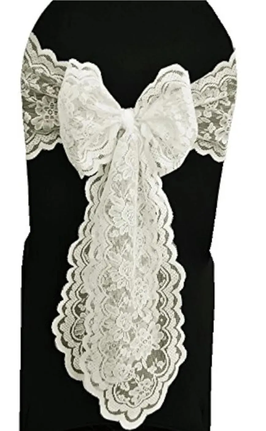 Ivory Lace Chair Bows