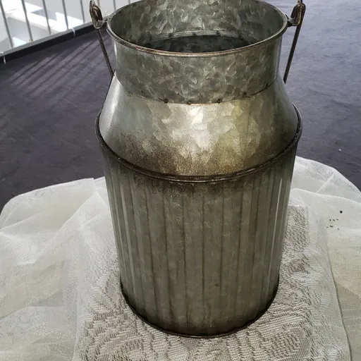 Large Galvanized Pail with Handles