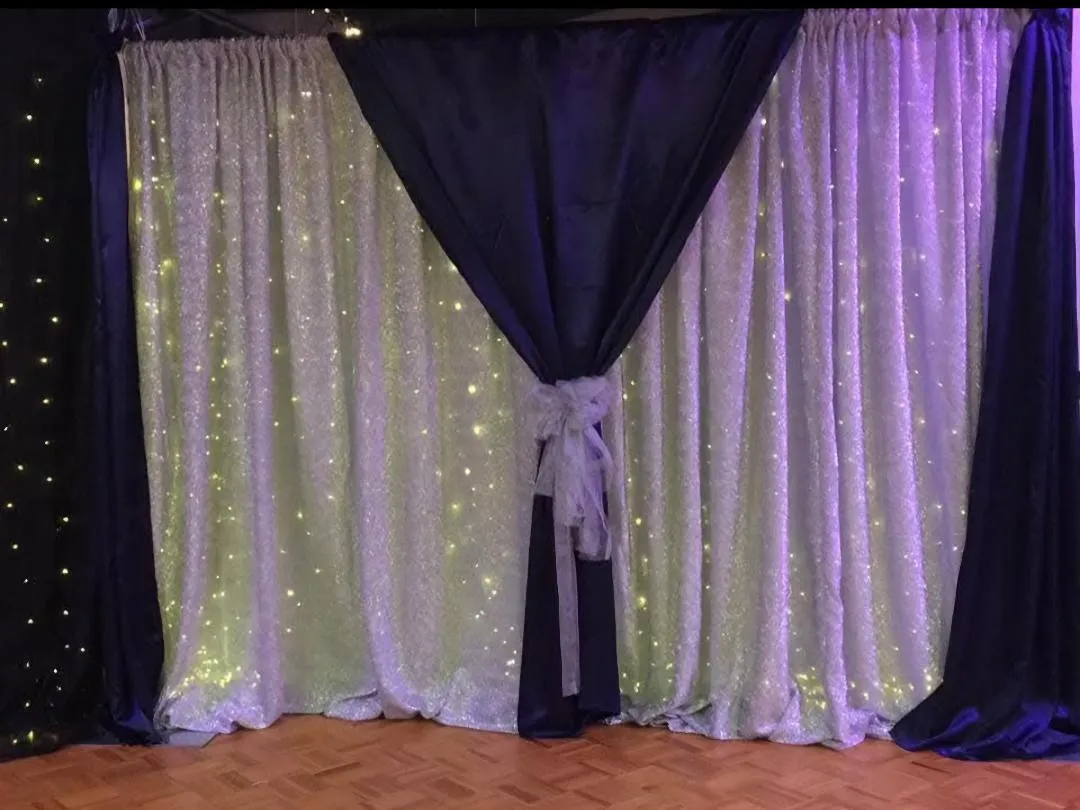 Silver Glitz Dapes 20Ft Wide 10 Foot  Tall