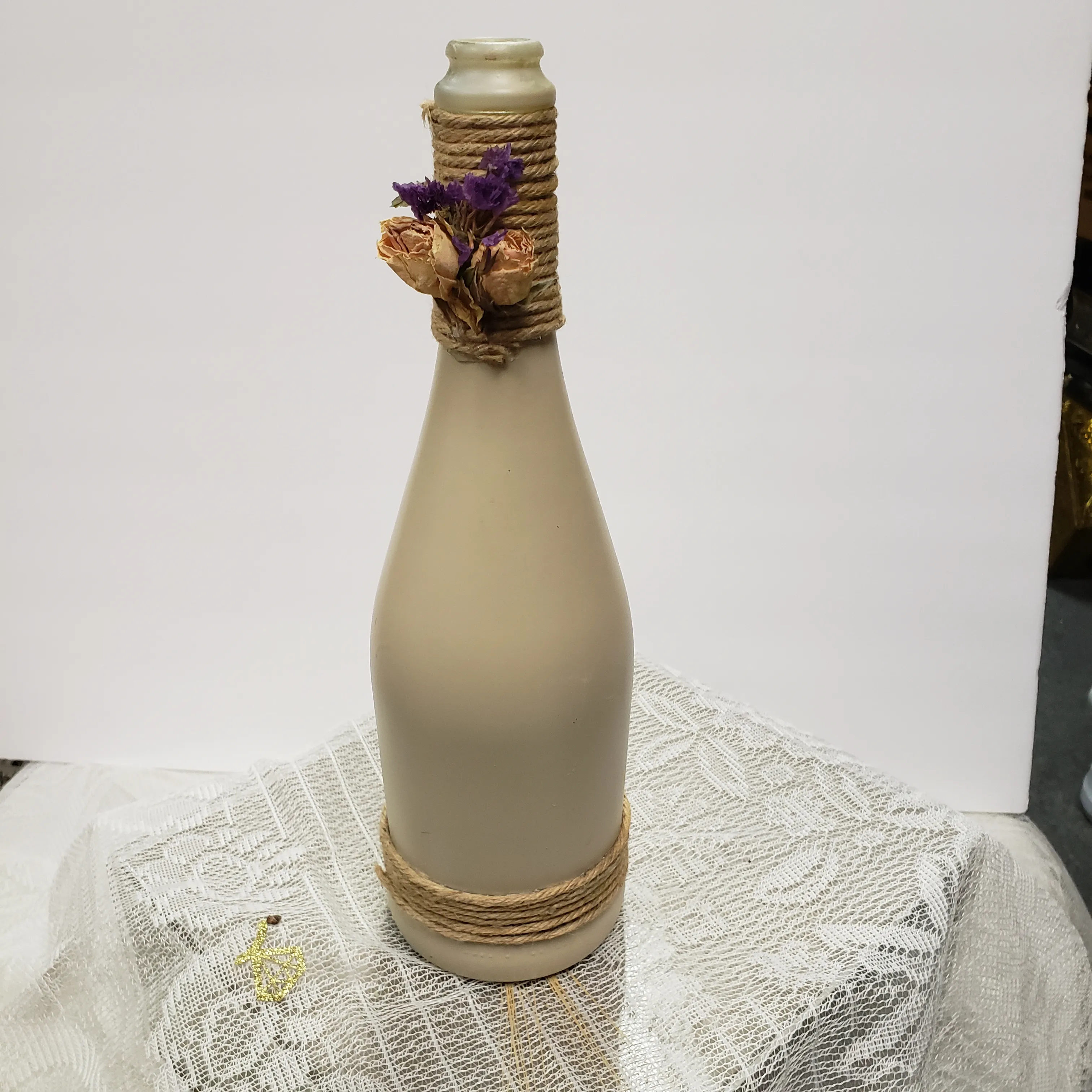 Ivory Wine Bottles With Twine