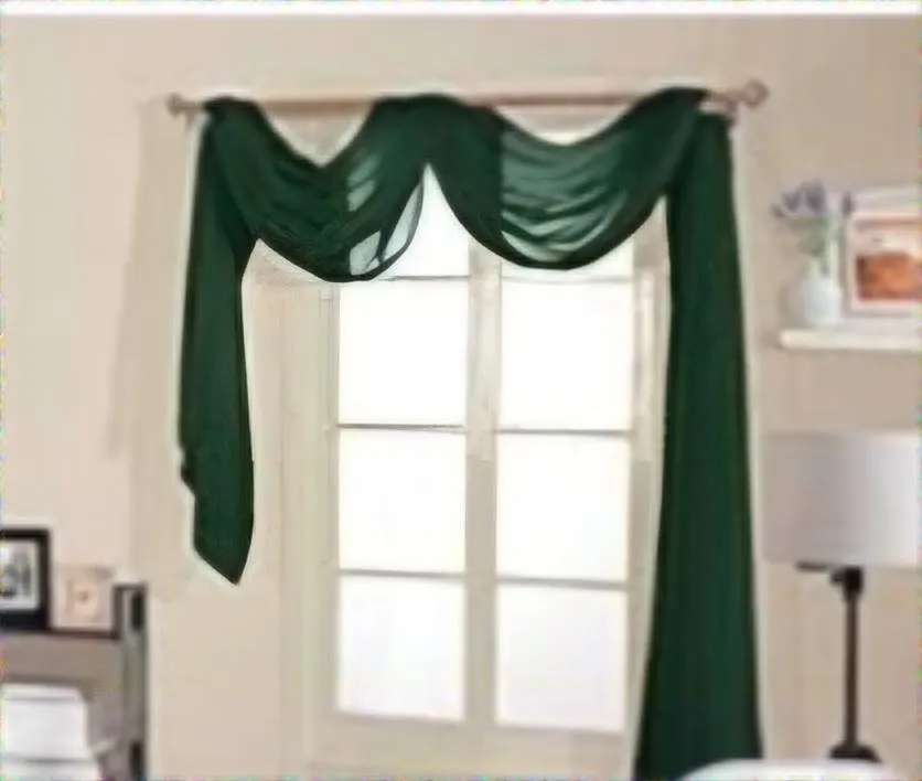 Hunter Green Sheer Scarf  54 inch X 216 inches