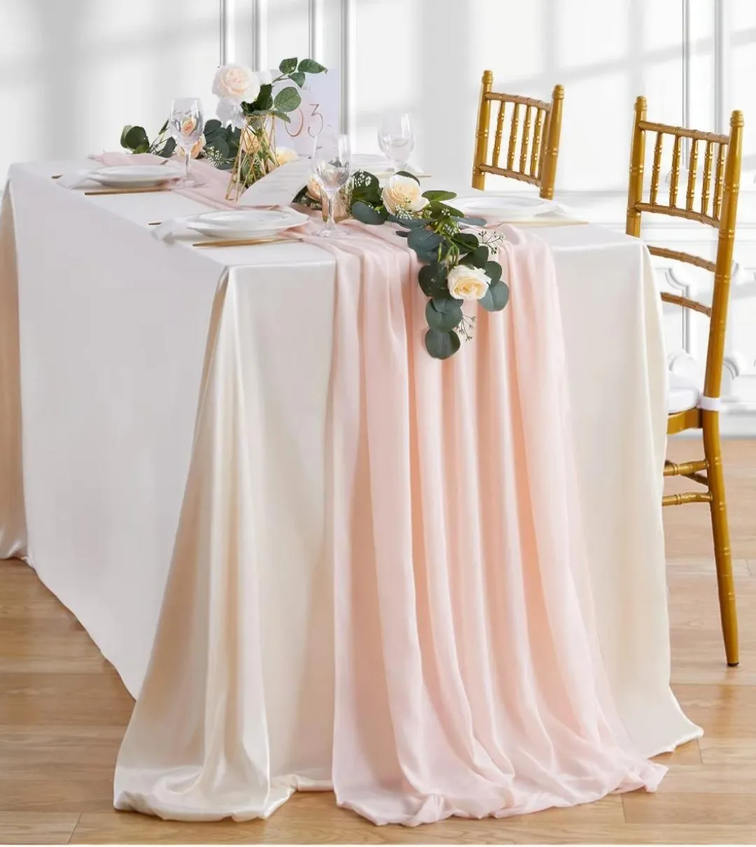 Blush  Chiffon Draping 27 Inch X 216 Inch
