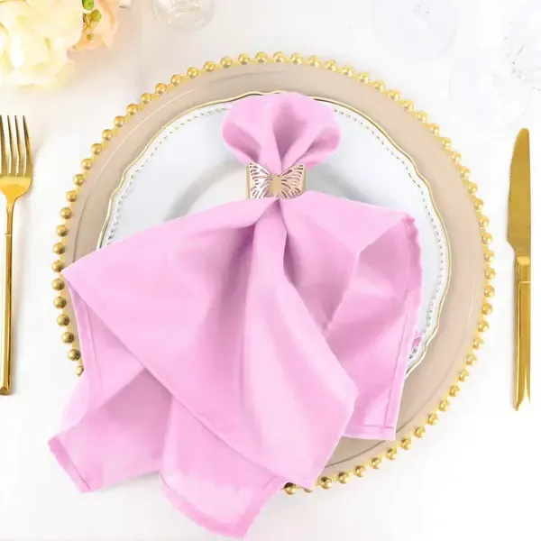 Pink 20 X 20 Inch Napkins Polyester
