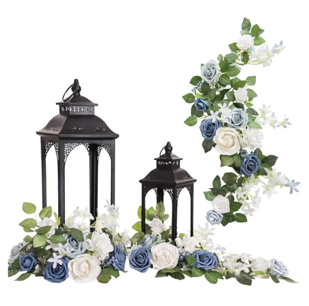 Dusty Blue & Lantern Flowers