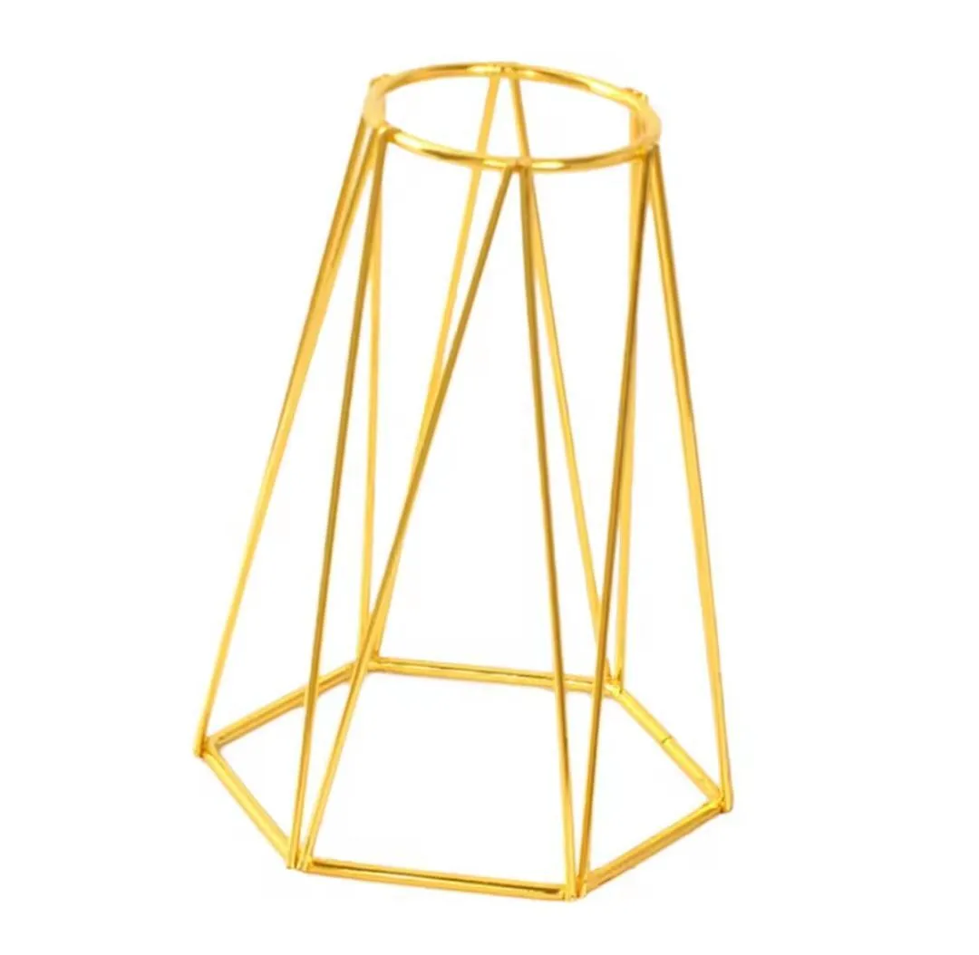 Geometric Gold Centerpieces