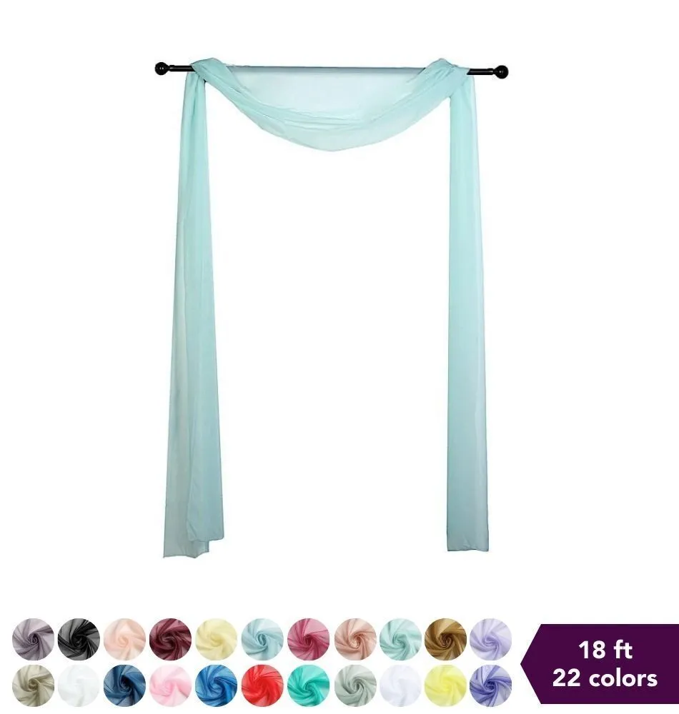 18 Foot Ice Blue Sheer Organza Fabric for Arches