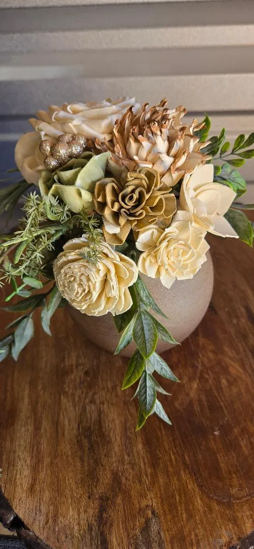Wood Flower Centerpieces