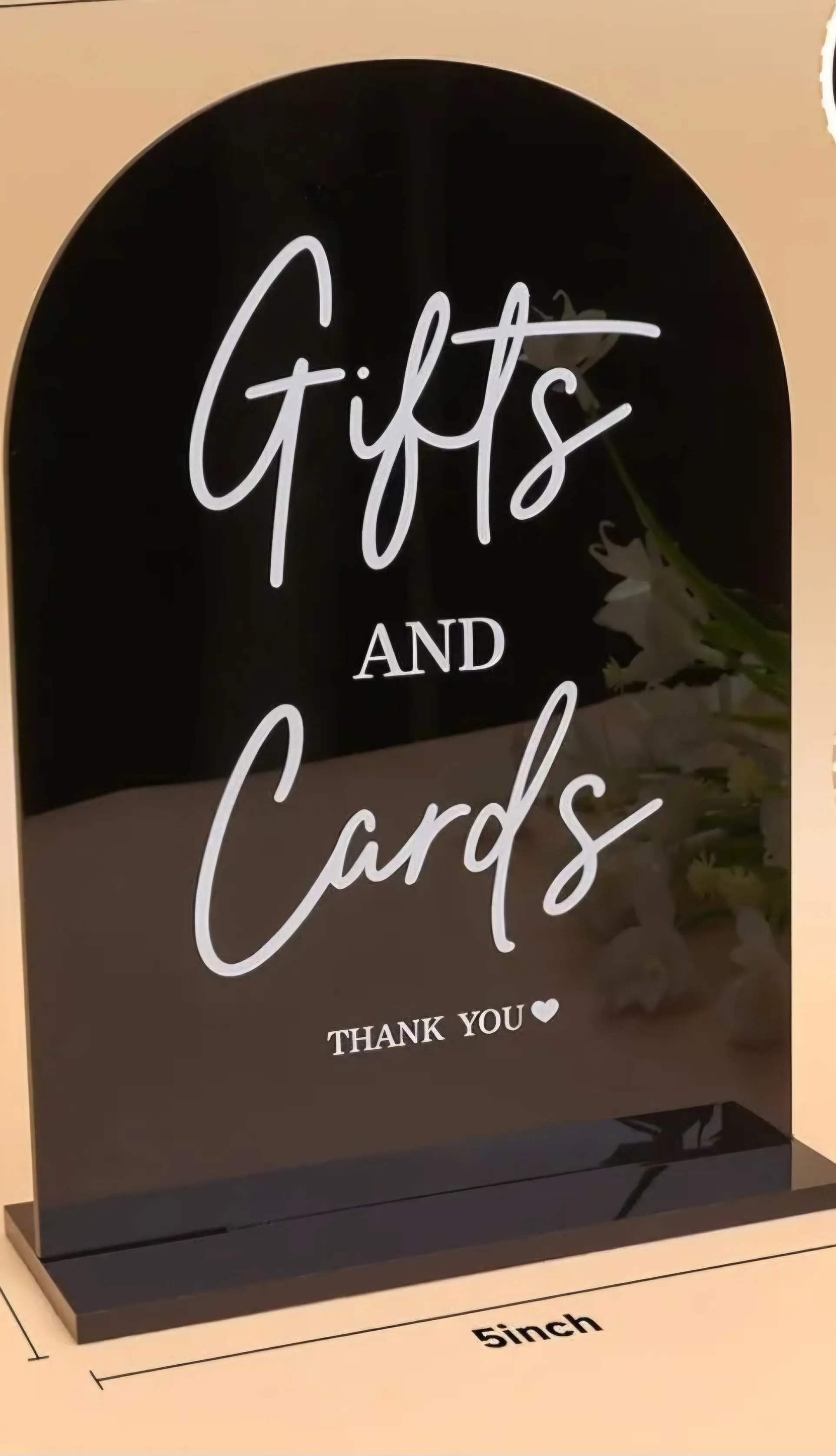 Black Acrylic Gift & Card Sign