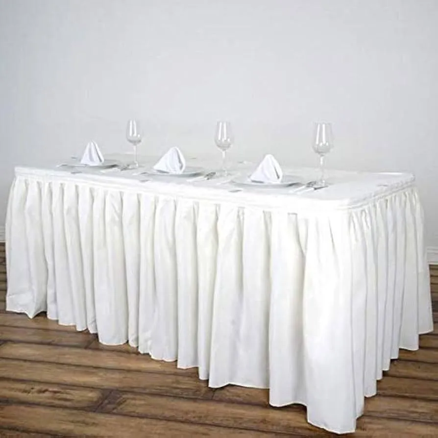 Ivory Satin Table Skirts 14 Foot X 29 Inches