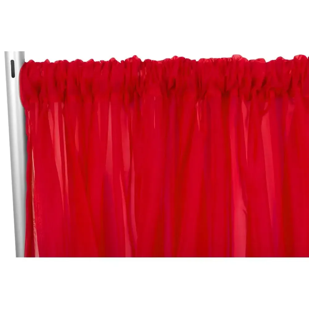 Red Sheer Drapes 10X10 Foot