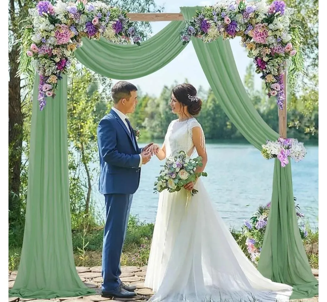 Sage Green Chiffon Scarf 29 inches by 20 Ft