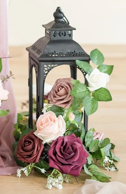 Burgundy Lantern Spray for a Table or Arch