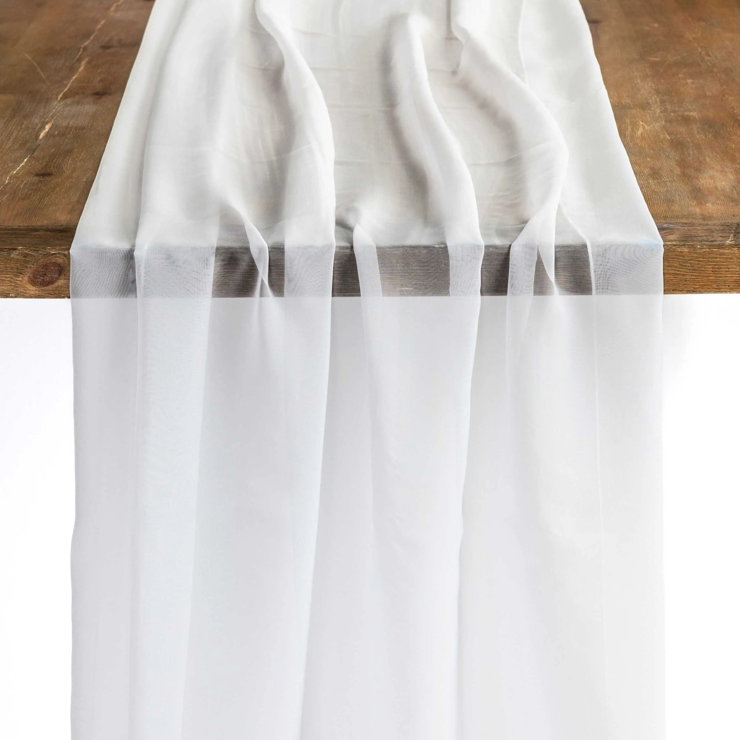 White Chiffon Table Runner 14 Inch by 72 Inch