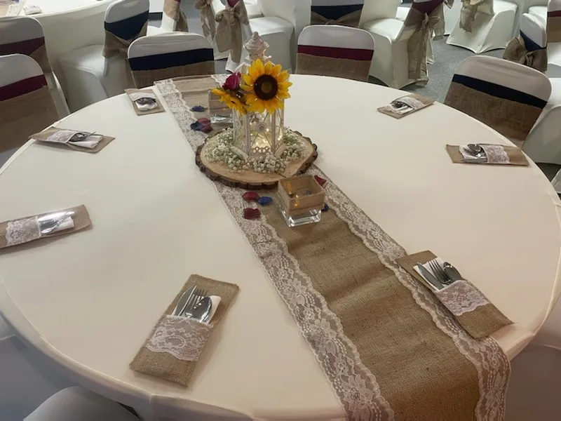 Burlap Ivory Lace Runners