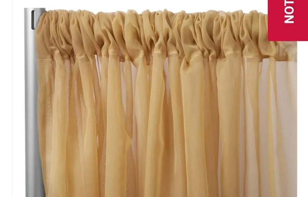 Gold Sheer Drapes 10X10 Ft