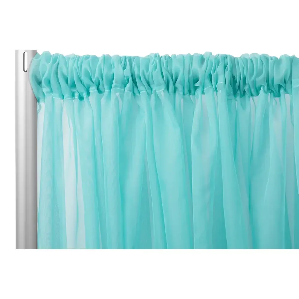 Teal Blue 10 Foot to 10 Ft High Curtain Sheers