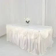 8  Foot Ivory Tablecloth With Valance