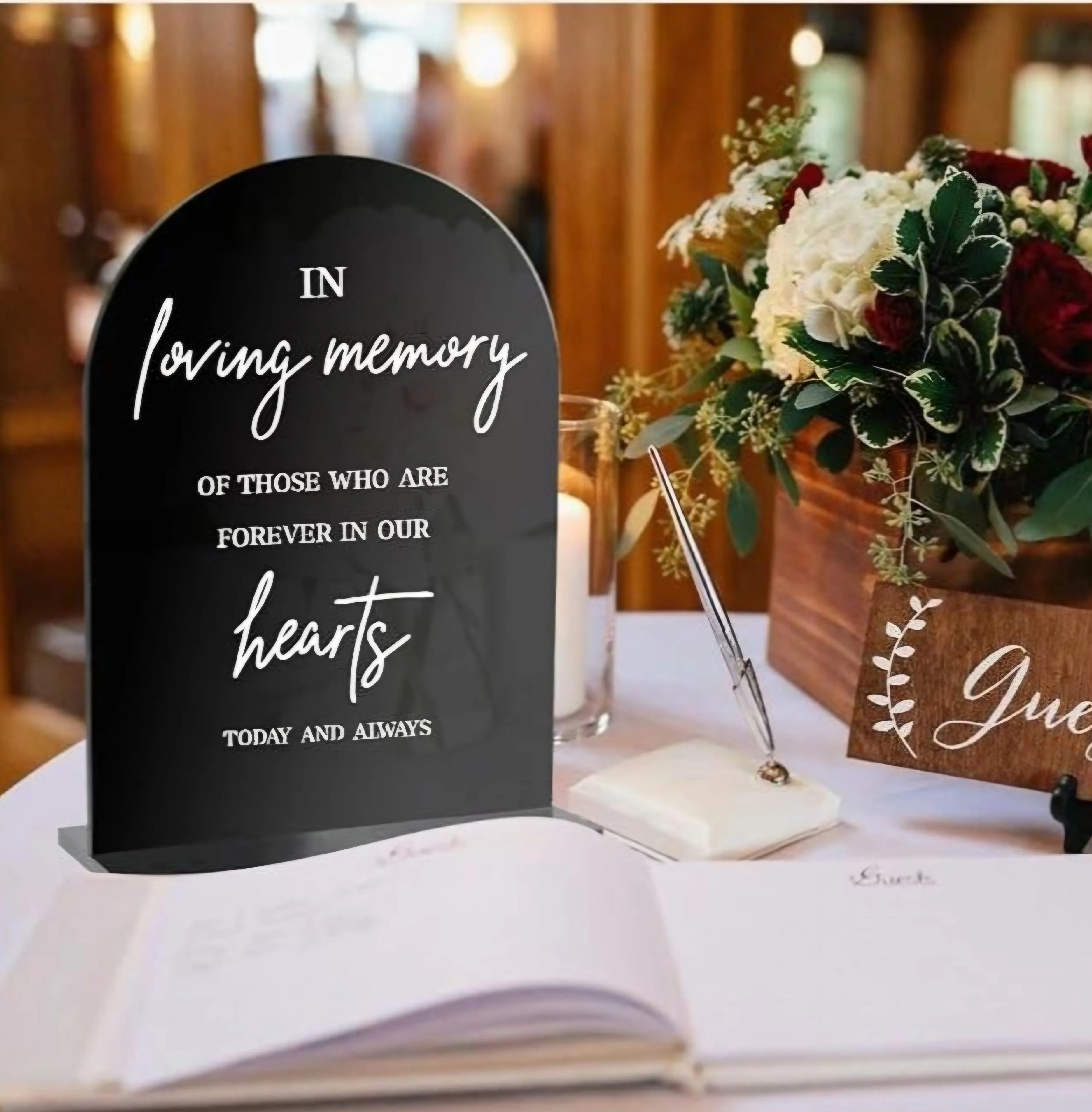 In  Loving Memory Sign 5 X 7 Inch Made of Acrylic
