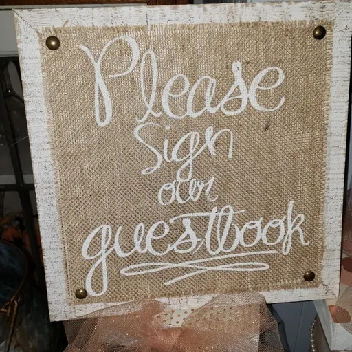 Burlap Guestbook Sign