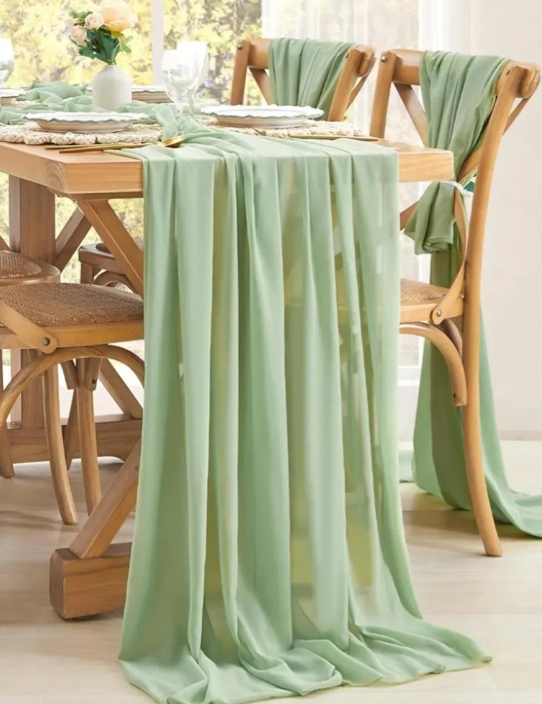 Chiffon Sage Green 19 Inches X 72 Inches