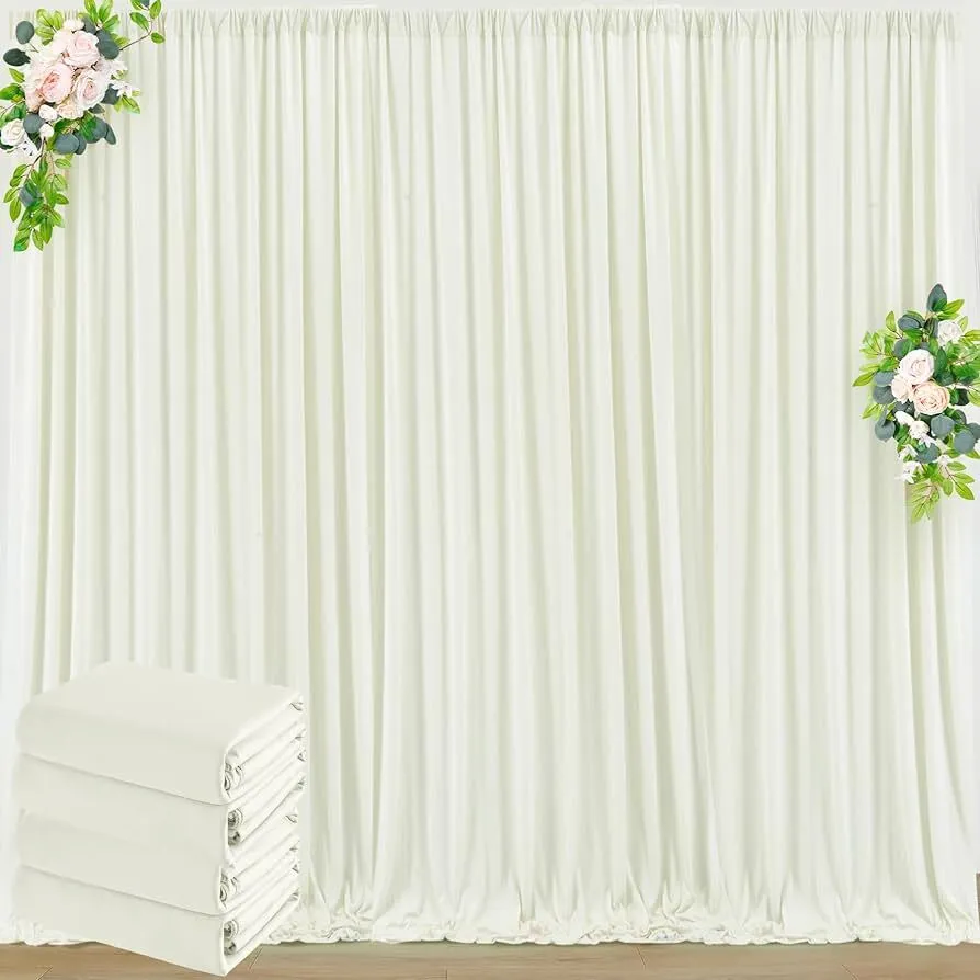 10Ft X10 Foot Ivory Sheer Drapes