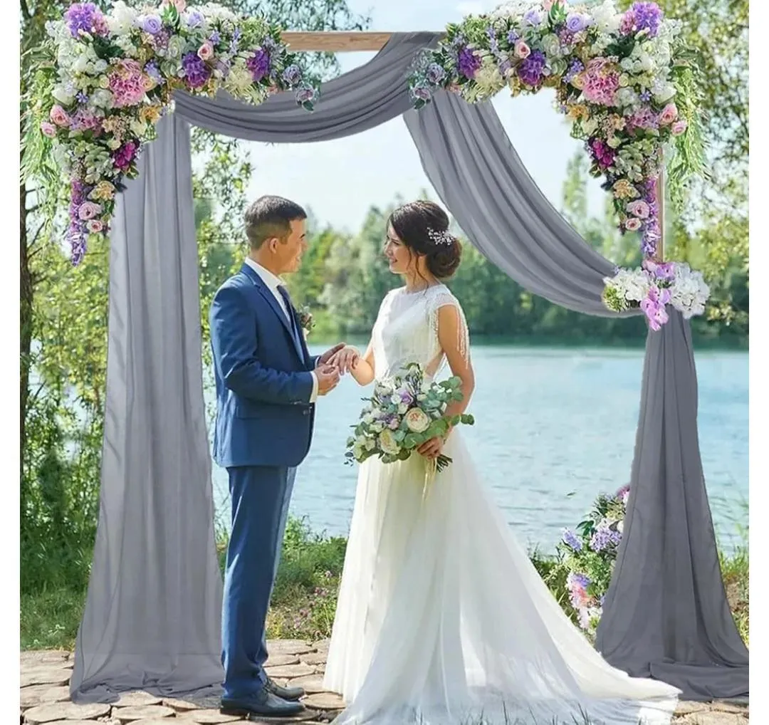 Gray Chiffon Scarf 29 Inch X 20 Feet