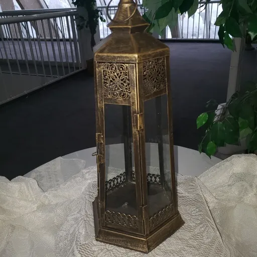 Tall Gold and Brown Lantern