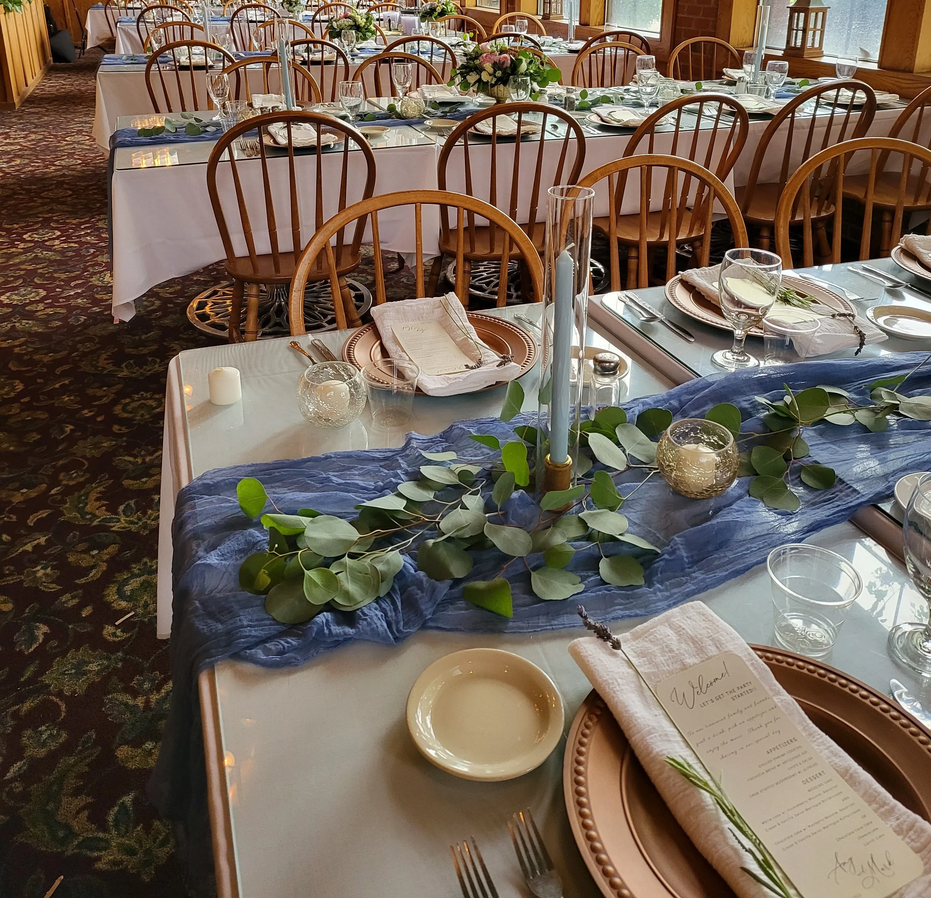 Blue Cheesecloth Runners 15 Foot