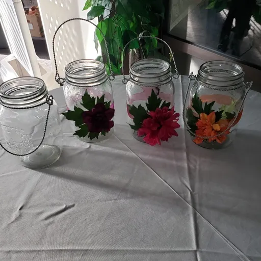 Hanging Quart Mason Jars