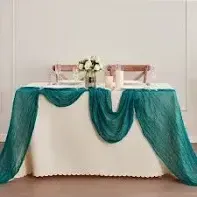 Peacock Teal Chiffon Runner