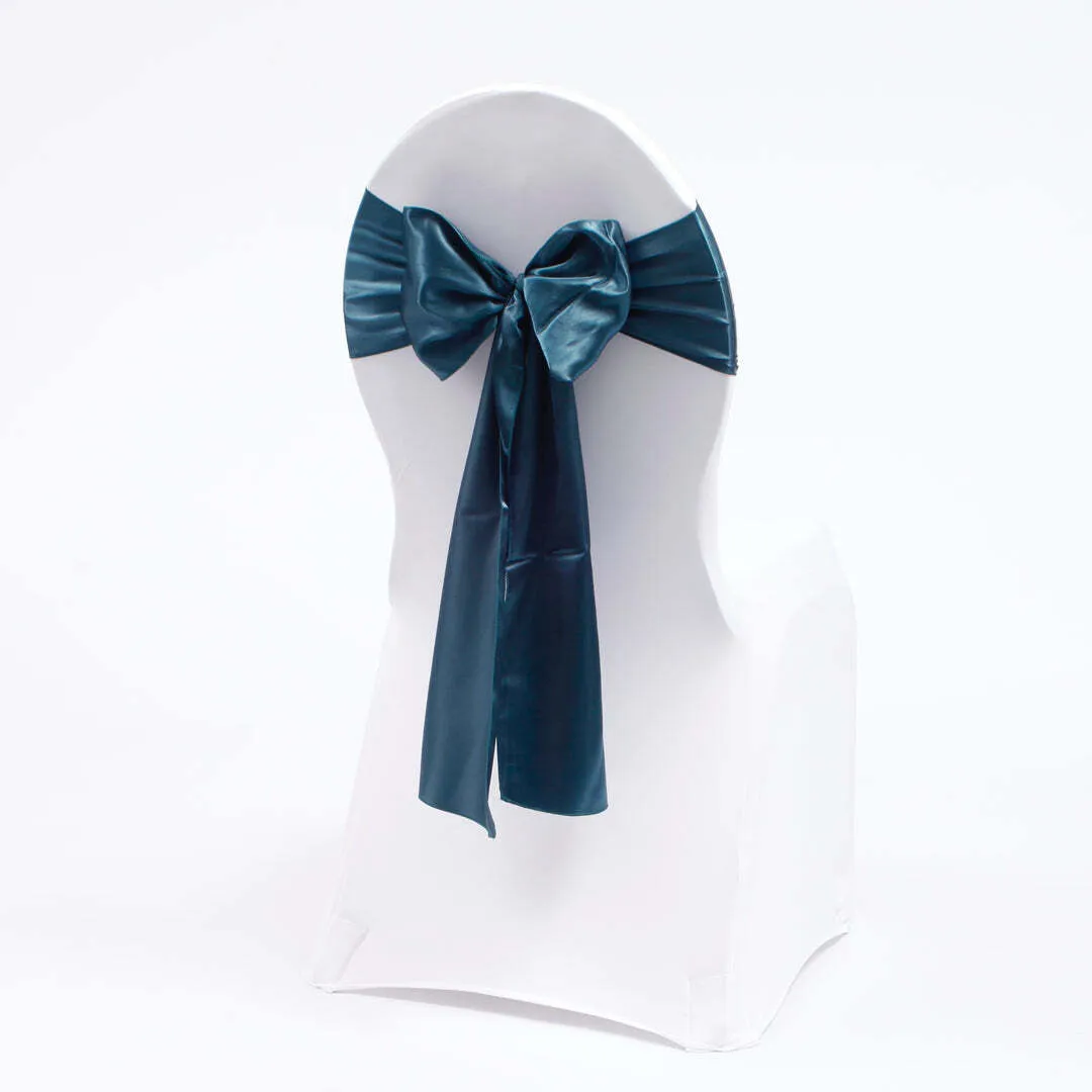 Used Navy Satin Chair Bows