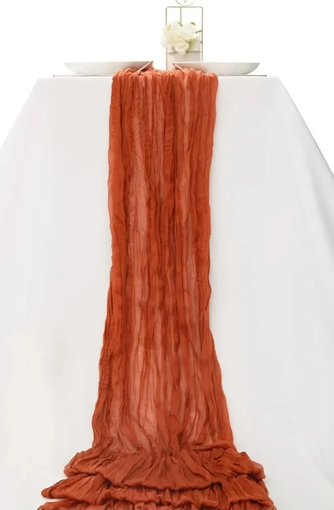 Light Terracotta Cheesecloth Runners 35 Inch X 120 Inch 