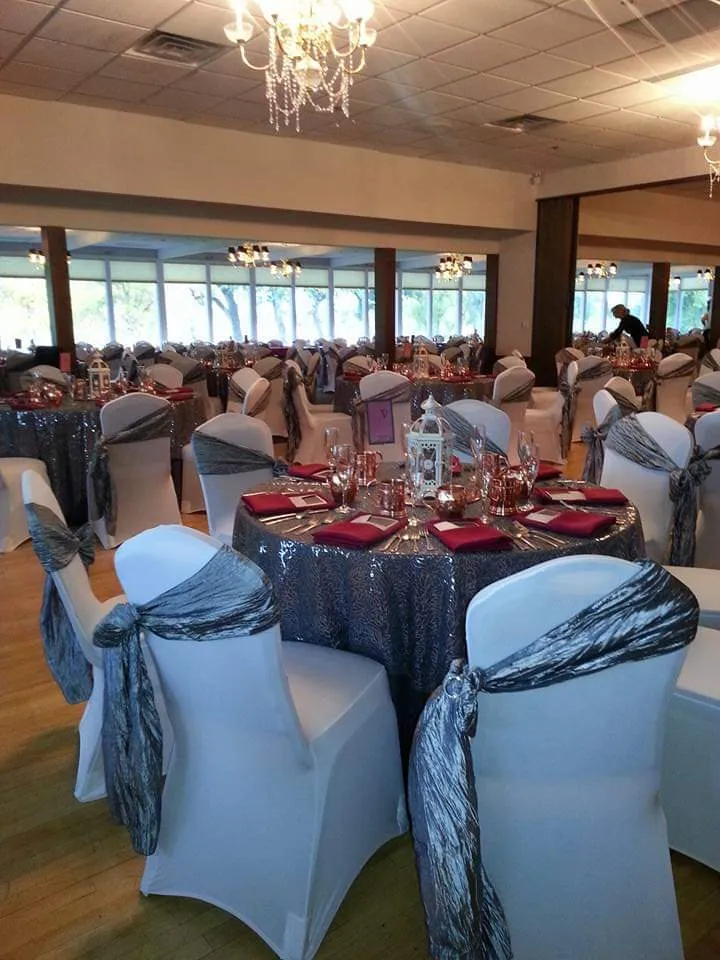 Platinum Crinkle Chair Bows