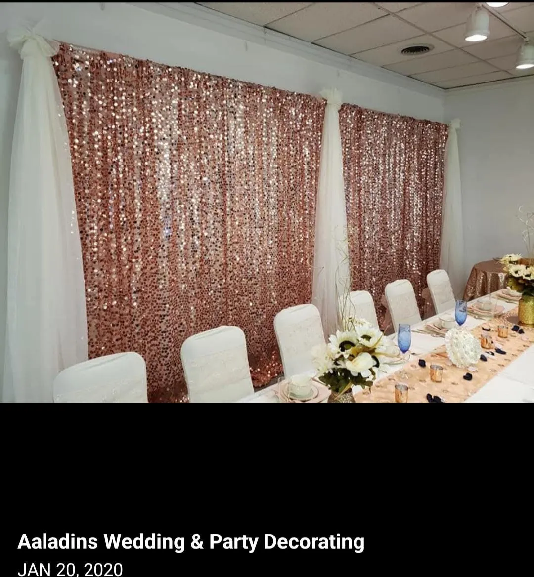 Rose Gold Sequin Curtains 20 Ft Wide X10 Foot Tall