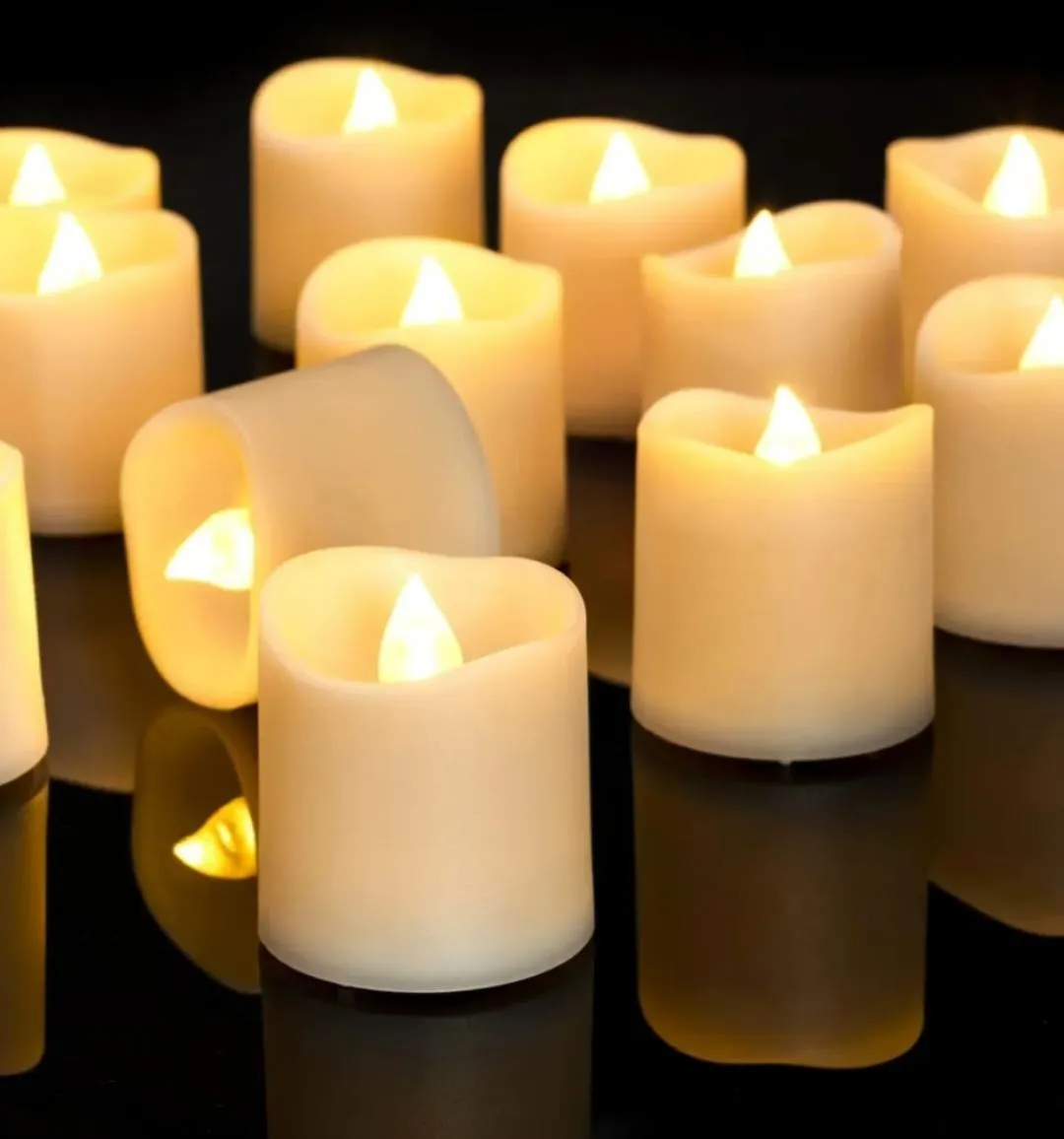 1.5 X 1.5 X 1.5 Inch Warm White Pillar Lights Battery Operated