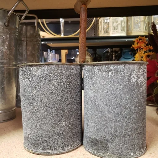 Galvanized Silverware Holder