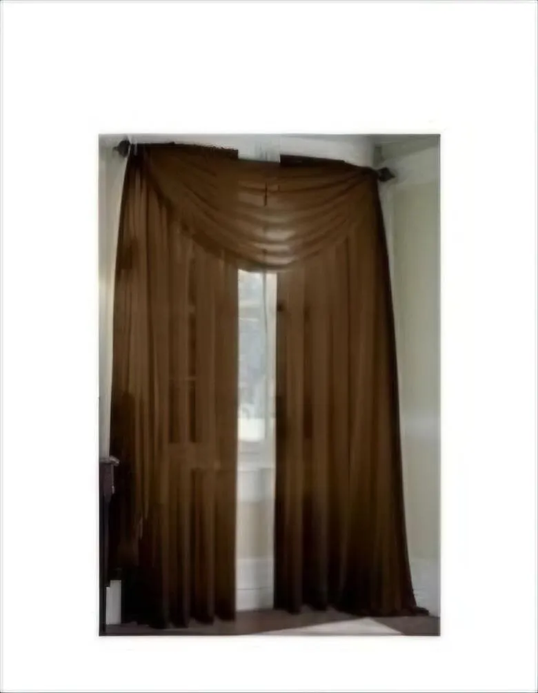 Brown Sheer Scarf 37 Inches X 216 Inches