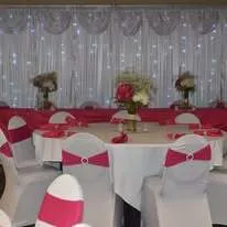 Red Spandex Chair Band with round rhinestone