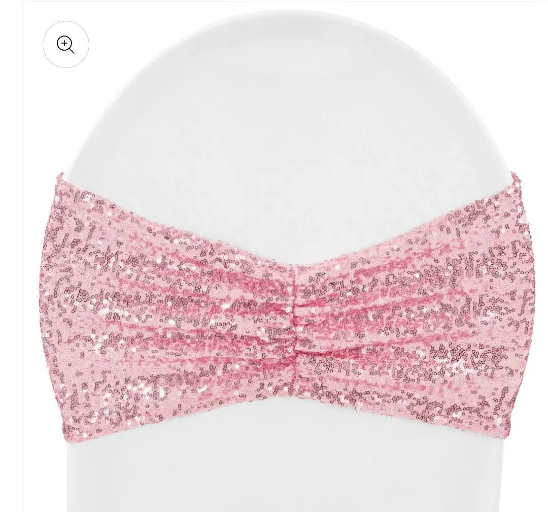 Pink Glitz Spandex Gathered Chair Band