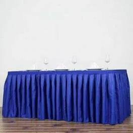 Royal Blue Satin Table Skirt 14 Foot X 29 Inches